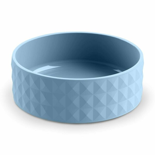 Tarhong Diamond Ceramic Stoneware Pet Bowl Medium - Blue Set of 2 CPDMBL3061MB